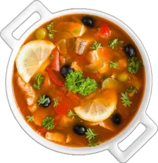 🤩 af5fd47f soupe, nourriture, citron, olives, sain, plat, repas telegram sticker