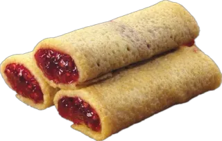 🤩 ca4195c6 pâtisserie, rouleau, fourré, framboise, dessert, nourriture telegram sticker