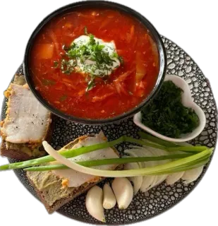 🤩 e0fd9457 nourriture, Bortsch, soupe, cuisine ukrainienne, plat traditionnel, cuisine telegram sticker