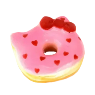 🤩 3a09d057 Hello Kitty donat, hello kitty, imut, makanan, merah muda whatsapp sticker