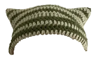 🤩 5c6b9174 topi, rajut, telinga, merajut, benang, hijau, putih whatsapp sticker