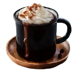 🤩 64950af3 cokelat panas, cokelat, minuman, makanan penutup, mug, krim kocok whatsapp sticker