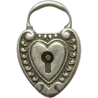 🤩 9a8aff5d gembok, hati, keamanan, kunci, vintage, logam, perlindungan whatsapp sticker