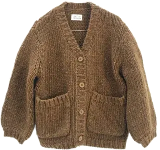 🤩 9cae2063 cardigan, sweter, rajutan, cokelat, pakaian, mode whatsapp sticker