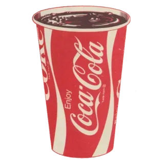 🤩 cee5e7f9 Enjoy Coca-Cola Coca-Cola, soda, minuman, air minum, merah, gelas whatsapp sticker