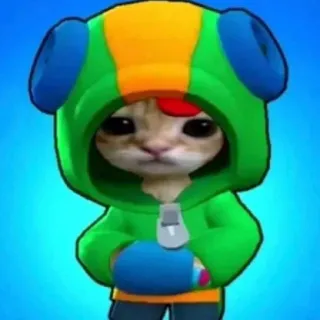 🥺 c74e1eaa Leon Brawl Stars gato, Leon, Brawl Stars, gaming, personagem, moletom com capuz telegram sticker