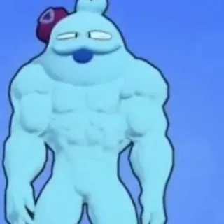 🥵 e53f903e Músculo, Desenho animado, Personagem, Engraçado, Humor telegram sticker