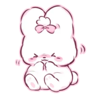 📩 018f31de lapin, mignon, kawaii, rose whatsapp sticker