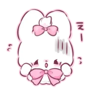 📩 104992d7 えー mignon, lapin, kawaii, rose, noeuds, adorable, autocollant whatsapp sticker