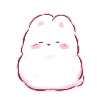 📩 58ade748 mignon, lapin, kawaii, animal, dessin animé, duveteux, rose whatsapp sticker