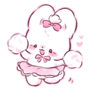 📩 6c658f35 lapin, lapinou, mignon, rose, dessin animé, kawaii whatsapp sticker