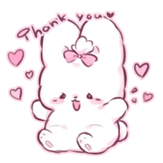 📩 8e3f1bd7 Thank you mignon, lapin, merci, coeurs, adorable, rose, kawaii whatsapp sticker