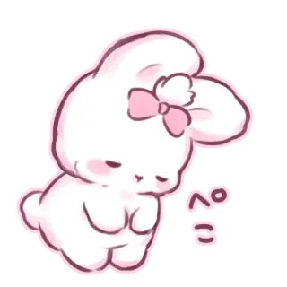 📩 a6633ded ぺこ lapin, mignon, lapinou, rose, kawaii whatsapp sticker