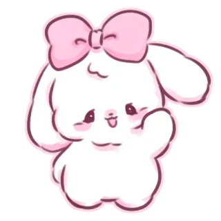 📩 ac5fd690 rabbit mignon, lapin, dessin animé, animal, rose, kawaii whatsapp sticker