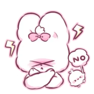 📩 da7ba80d NO lapin, mignon, non, en colère, sticker whatsapp sticker