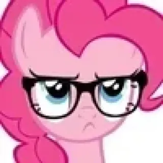😒 bffa147e Pinkie Pie My Little Pony poni, kacamata, kartun, merah muda, My Little Pony, hewan telegram sticker