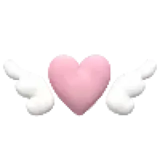 ❤️ e283c22f hati, sayap, cinta, malaikat, imut, merah muda, putih telegram sticker
