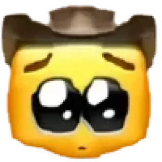 🥺 e4bce31e Emoji, Koboi, Topi, Sedih, Lucu, Kuning telegram sticker