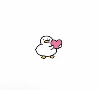 🍓 799020a1 アヒル, ハート, 愛, マンガ, 可愛い, 動物, 鳥 telegram sticker