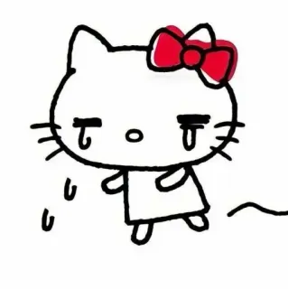 🍓 fe344444 Hello Kitty ハローキティ, かわいい, 悲しい, 泣く, アニメ telegram sticker