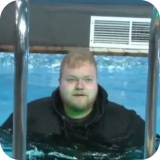 👨 2ca0f907 ผู้ชาย, สระว่ายน้ำ, ว่ายน้ำ, น้ำ, คน, ในร่ม telegram sticker