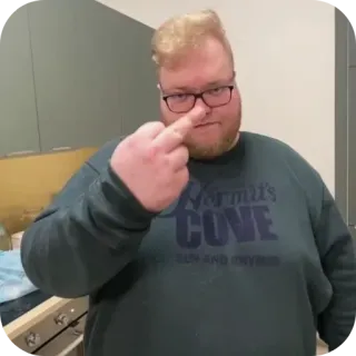 💼 380beb3c Kermit's COVE
FUN AND DIVING นิ้วกลาง, ท่าทางหยาบคาย, ผู้ชาย, ผู้ใหญ่, คน telegram sticker