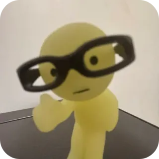 🧸 9e91d3cc Strichmännchen, Comicfigur, Brille, Daumen runter, Negativ, Abneigung, Handgeste whatsapp sticker