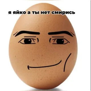 🤩 5ed03956 Я яичко а ты нет смирись egg, meme, humor, funny, face telegram sticker