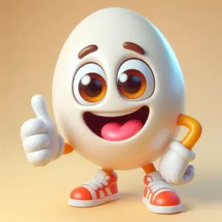 🤩 8942c78e egg, cartoon, emoji, happy, thumb up telegram sticker