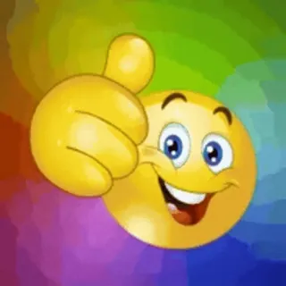 👍 feef280c Emoji, Duim omhoog, Positief, Goed, Kleurrijk, Goedkeuring telegram sticker
