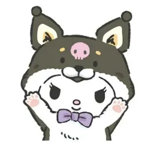 ❤ 7033d100 Kuromi kuromi, sanrio, kawaii, dễ thương, nhân vật hoạt hình whatsapp sticker
