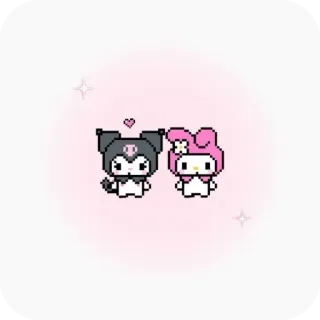 ❤ 782dd217 Kuromi kuromi, my melody, sanrio, anime, kawaii, pixel art, hoạt hình whatsapp sticker