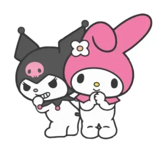 ❤ 8ef2f09a Kuromi and My Melody Sanrio, Kuromi, My Melody, Anime, Kawaii, Dễ thương, Hoạt hình whatsapp sticker