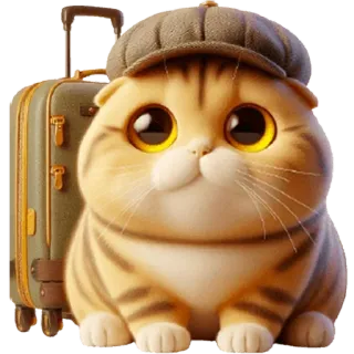 🧳 c72221f2 gato, gatinho, mala, viagem, fofo, animal, desenho animado whatsapp sticker