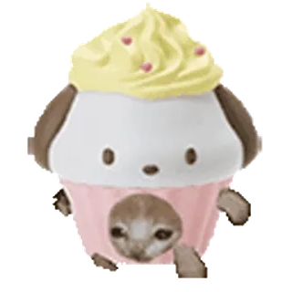 🐈 2adc19ee cupcake, dog, sanrio, cute, kawaii telegram sticker