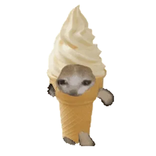 🐈 6858b097 cat, ice cream, funny, cute, animal telegram sticker