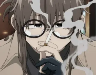 🌟 822f9b7a Fumer, Anime, Cigarette, Lunettes, Trench-coat telegram sticker