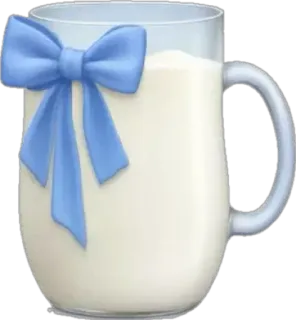 🤩 06e59ffd milk, glass, beverage, drink, blue ribbon, food, dairy whatsapp sticker