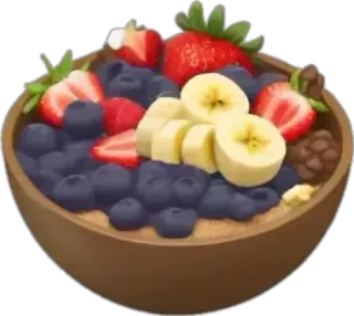 🤩 0b44677f breakfast, oatmeal, berries, banana, healthy, fruit, bowl whatsapp sticker