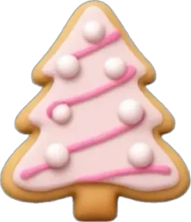 🤩 364528b9 christmas tree, cookie, holiday, pink, sweet, dessert whatsapp sticker