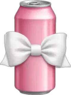 🤩 a4de4dc7 can, pink, bow, beverage, drink whatsapp sticker