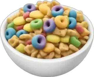 🤩 ce654408 cereal, breakfast, food, bowl, loops, fruity whatsapp sticker