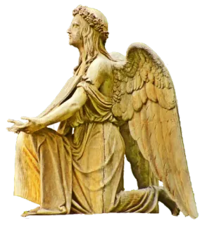 😇 044ba2c9 천사, 조각상, 날개, 무릎꿇기, 종교, 미술 telegram sticker