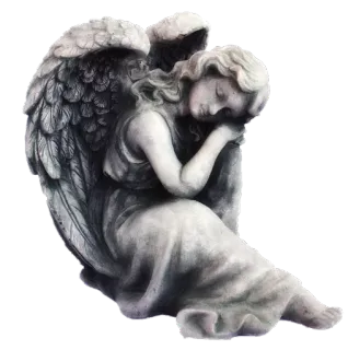 😇 52ed4121 천사, 조각상, 잠자는, 날개, 돌, 조각 telegram sticker