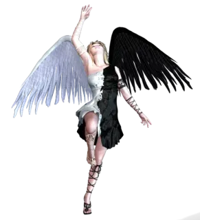 😇 8b6ce34e 천사, 날개, 흑백, 판타지, 여자, 영적인, 신성한, 우아한 telegram sticker