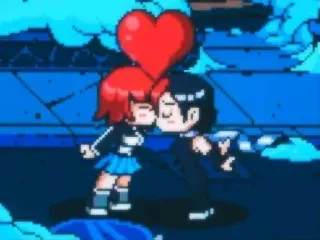 🌟 b35bb569 Kuss, Liebe, Cartoon, Paar, Herz telegram sticker