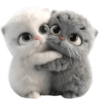 ☺️ c9398eae 猫, 子猫, かわいい, 動物, ハグ, 友情 telegram sticker