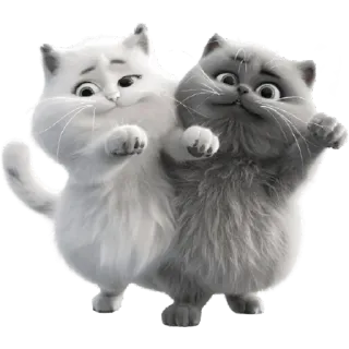 ☺️ f54d017b 猫, 可愛い, 動物, 友情, 白い猫, 灰色の猫 telegram sticker