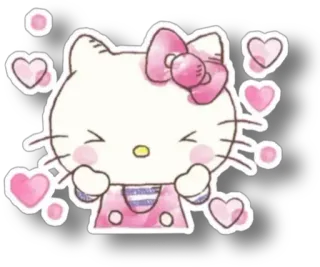 🥰 1bc402e8 Hello Kitty hello kitty, sanrio, mignon, kawaii, personnage, rose, coeurs telegram sticker
