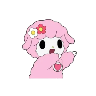 🥰 4ae5b729 mouton, rose, fleur, dessin animé, mignon, personnage telegram sticker